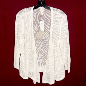 Chico’s Zebra Burnout Cori Cardigan Sweater